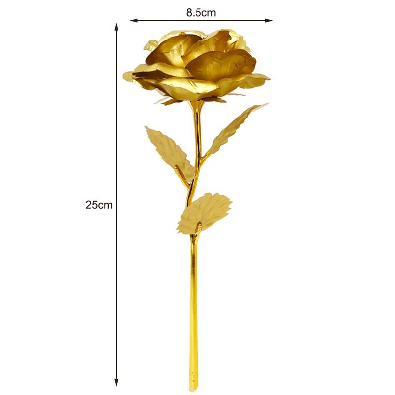 1pcs Rose Flower 24K Gold Foil Rose Flower Gold-Plated Rose Decorative Best Rose Bouquet For Valentine'S Day: Gold