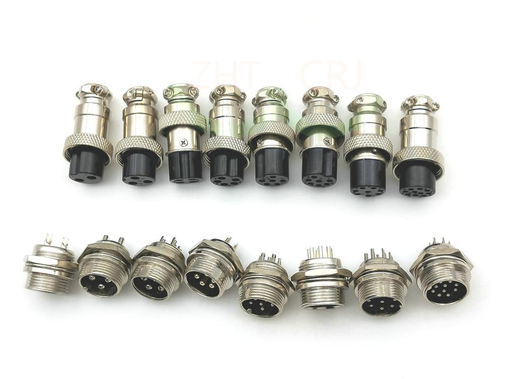 10 Set GX16 16 Mm 2pin 3pin 4Pin 5pin 6pin 7pin 8Pin 9pin 10pin16mm Audio Chassis Mount Connector