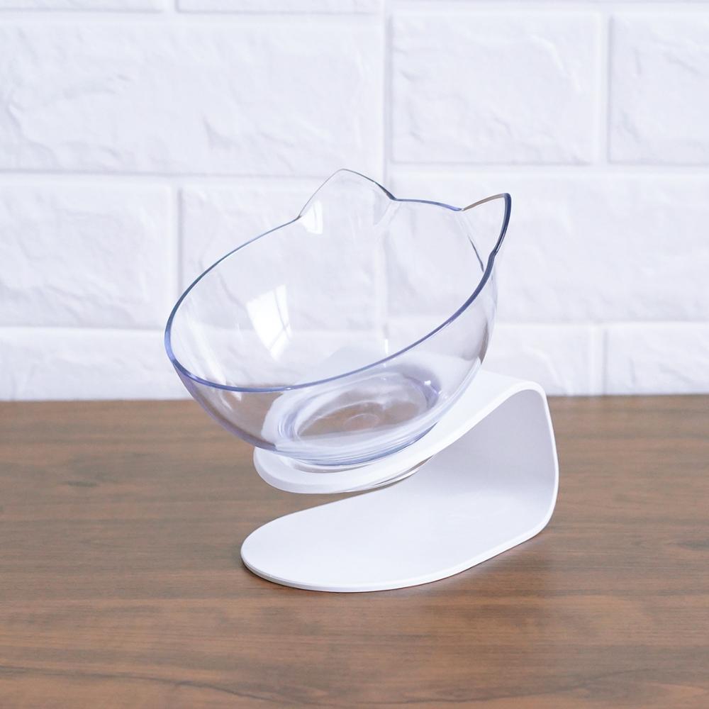 Comederos para perros, cuenco de alimentación para gatos, suministros para mascotas, cuencos para gatos con soporte elevado, cuencos de agua y comida para mascotas: Transparent single