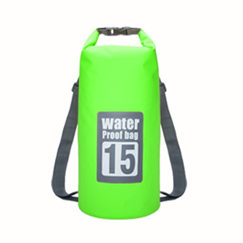 5L/10L/15L/Wasserdichte Taschen Trockenen Tasche PVC Wasserdichte Rucksack Sport Tasche Rafting Schwimmen Rucksäcke Undurchlässig Trockenen tasche # ED: 15L Green