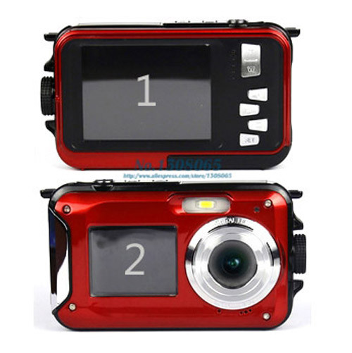 2.7 inch TFT Digital Camera Waterproof 24MP MAX 1080P Double Screen 16x Digital Zoom Cam