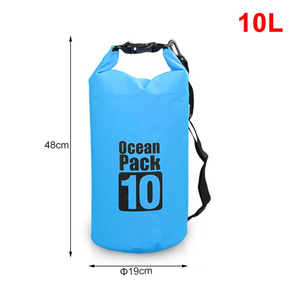 Waterproof Dry Backpack Floating Shoulder Bag Roll Top Sack for Kayaking Rafting Boating River Trekking Swimming Pool Outdoor: Blue 10L