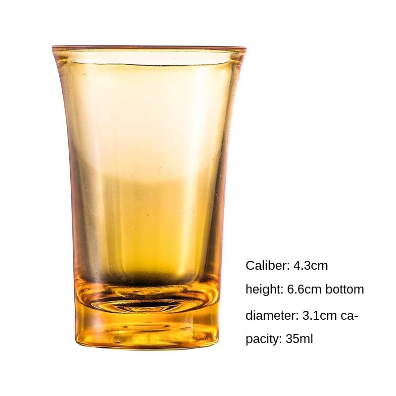 10 sztuk kieliszek robić wina akrylowe impreza KTV ślub gra puchar dla whisky wino wódka bar klub piwo lampka robić wina 35ml butelka prezent: żółty