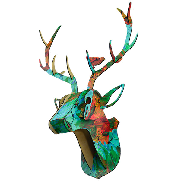 3D Dierenkop Muur Mount Herten/Eenhoorn/Rhino Hoofd Houten Diy Speelgoed Kinderkamer Muur Opknoping Decoratie Verjaardag kerstcadeau: 15