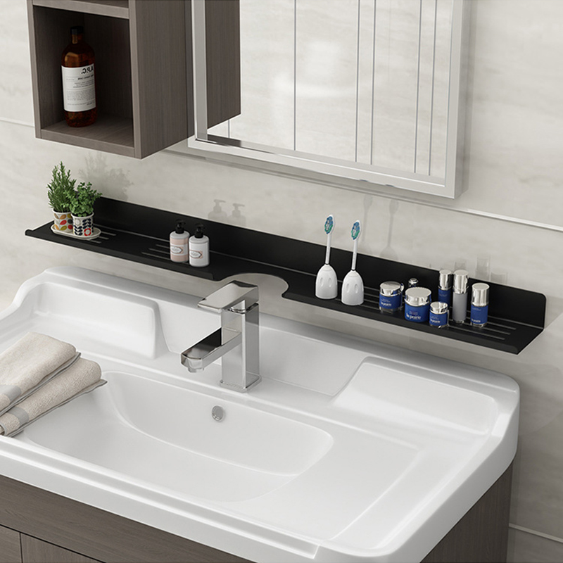 30-50cm Bathroom Shelf Stainless Steel Wall-Mounted Faucet Mirror Front Shelves Punch-free Cosmetic Storage Shelf Accessories