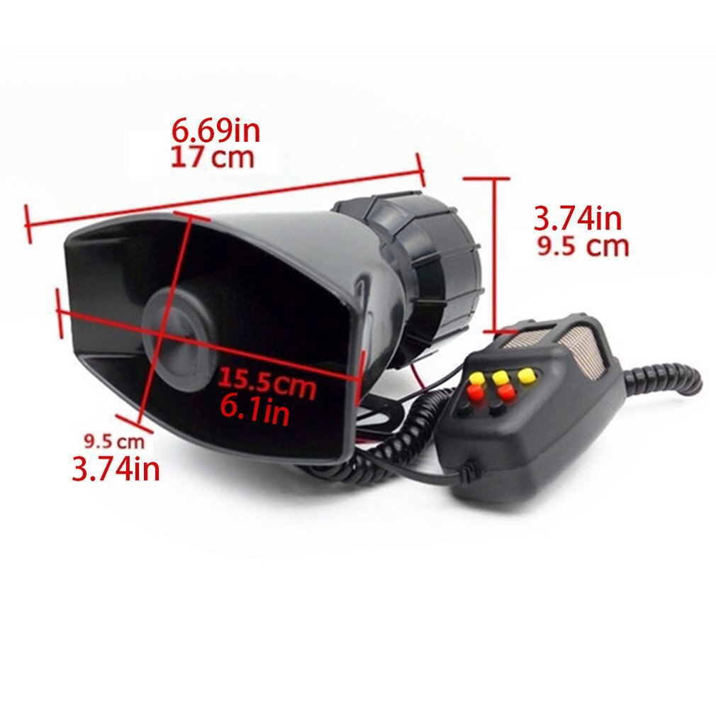 Multipurpose Speakers Loud Car Horn Police Siren Air Horn Megaphone 100W 12V 7 Tone Siren Horn Car Motorcycle ccessories