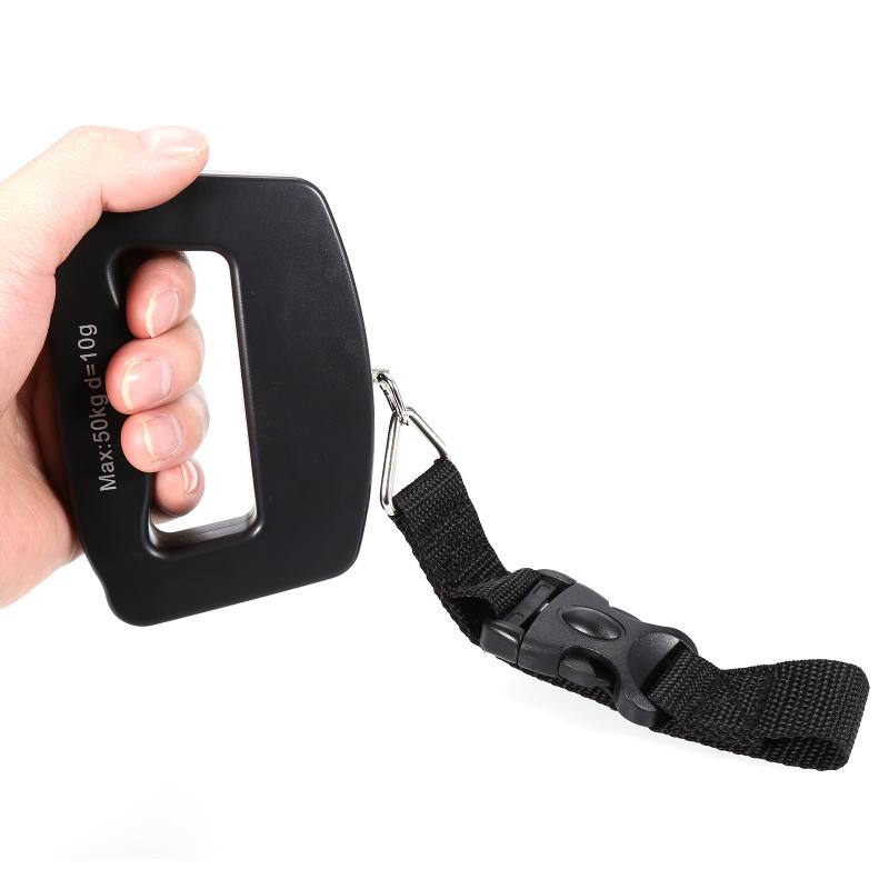 50kg Portable Electronic Luggage Scale LCD Display Travel Digital Luggage Scale Hanging Backlight Balance Weighing