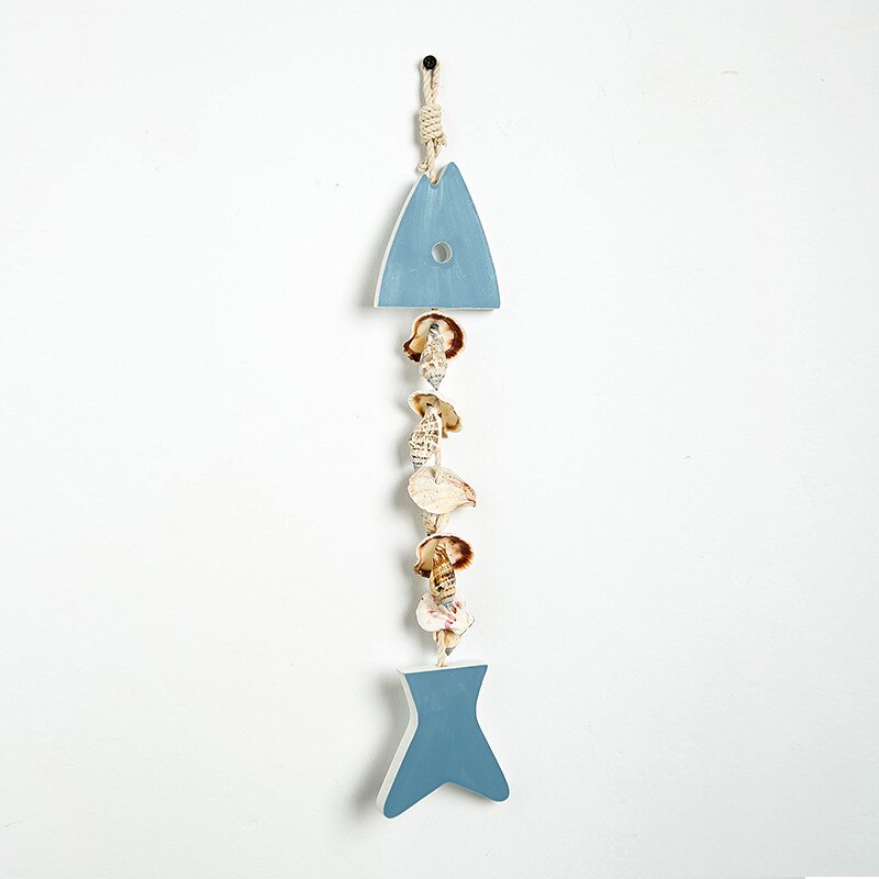 Nautisk trä fisksnöre hänge naturlig sjöstjärna skal ankare delfin fingerling sträng trä kombination hem strand inredning