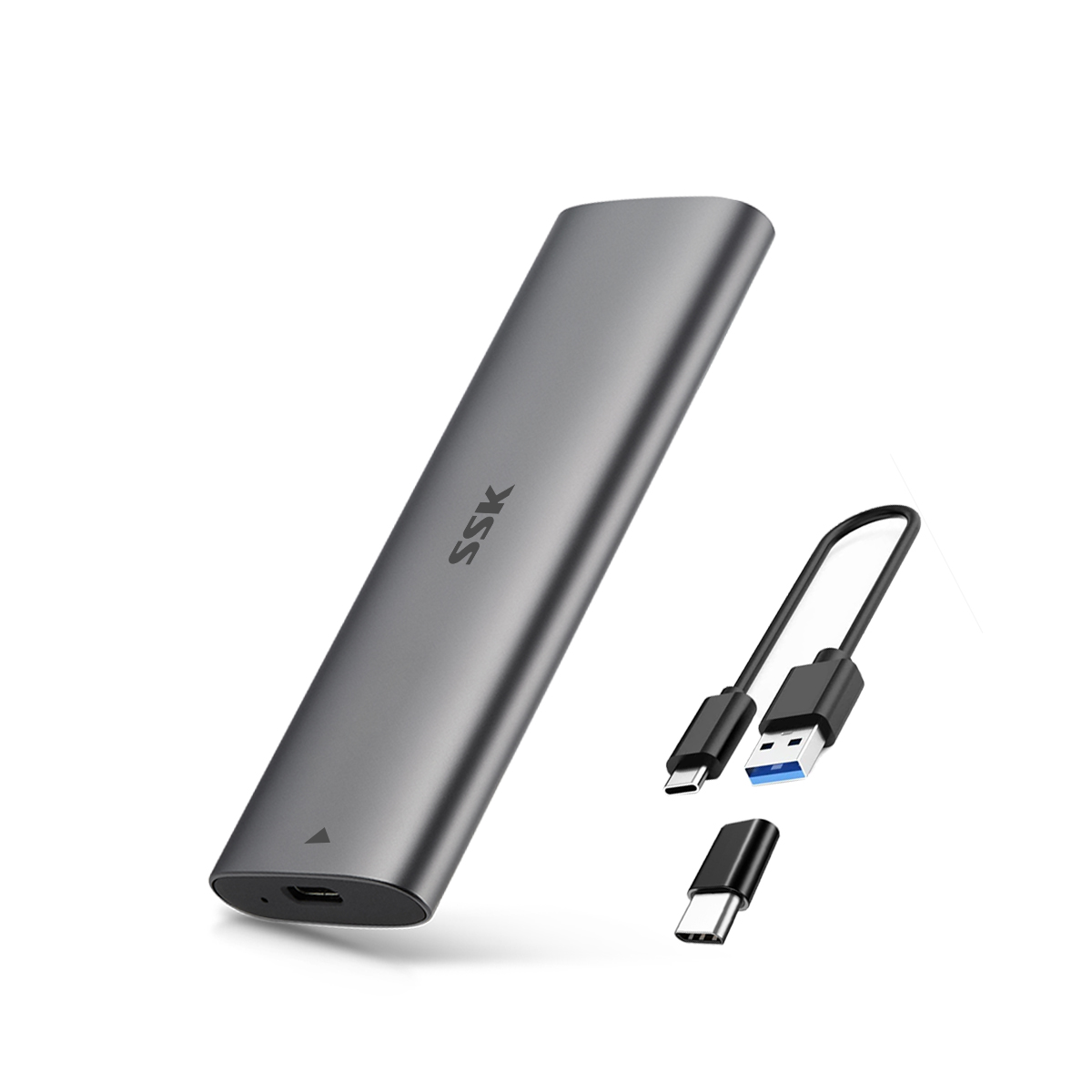 SSK – disque dur SSD en aluminium M.2 NGFF, sans outil, Portable USB 3.1 Gen 2(6Gbps) type-c, Support UASP