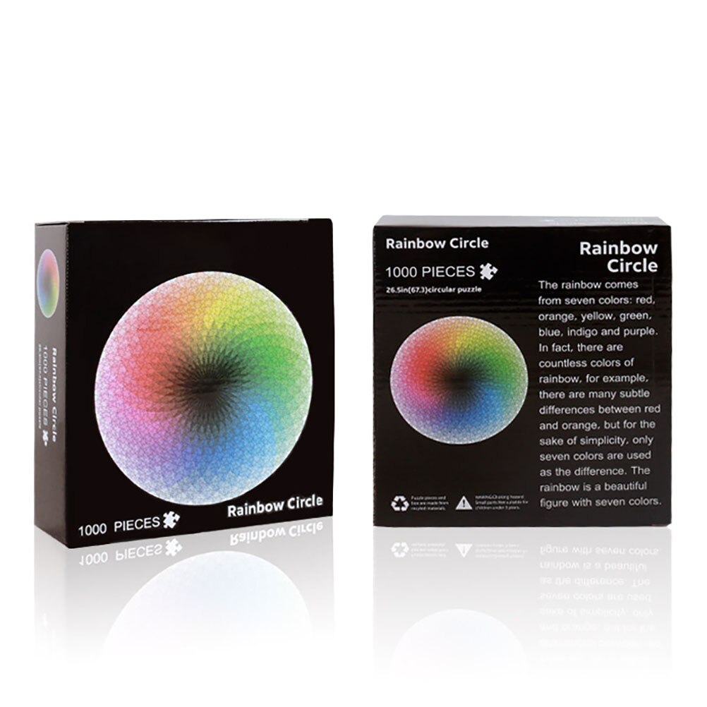 1000 stück Von Erwachsene Dekompression Puzzle Spielzeug Farbverlauf Regenbogen Runde Puzzle freundlicher Pädagogisches Puzzle Spielzeug