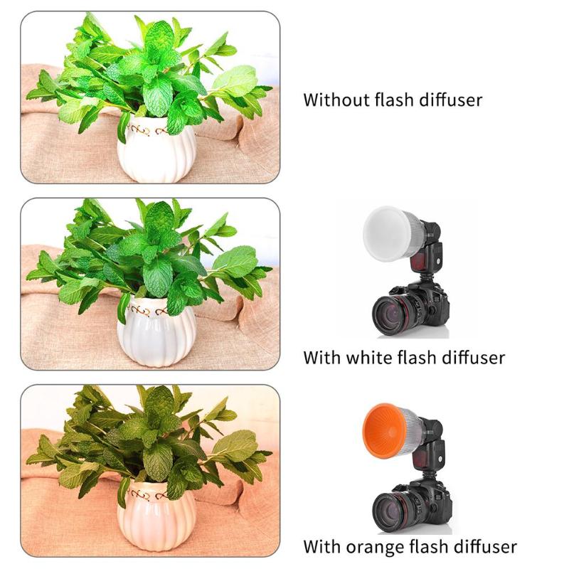 3pcs Lambency Flash Diffuser outdoor capture Adjustable White Orange Cloud Covers Set for nature photo Flash Speedlite Camera