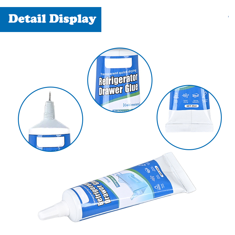 25 ml Kühlschrank-Reparaturkleber, flüssiger Allzweckkleber, leistungsstarker Kunststoff-Reparaturkleber, wasserfester Kleber für Kühlschrank-Schubladen