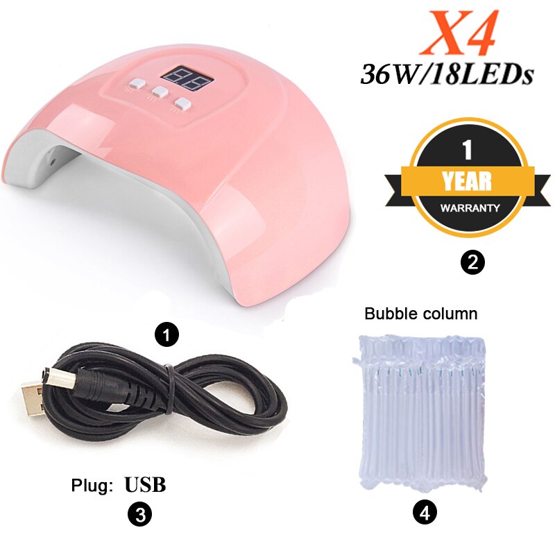 UV Lamp 48W Nail Dryer SUNone UV Lamp Led Dry Nail Gel Polish Curin With Bottom 30/60s Timer Lamp For Manicure: X4