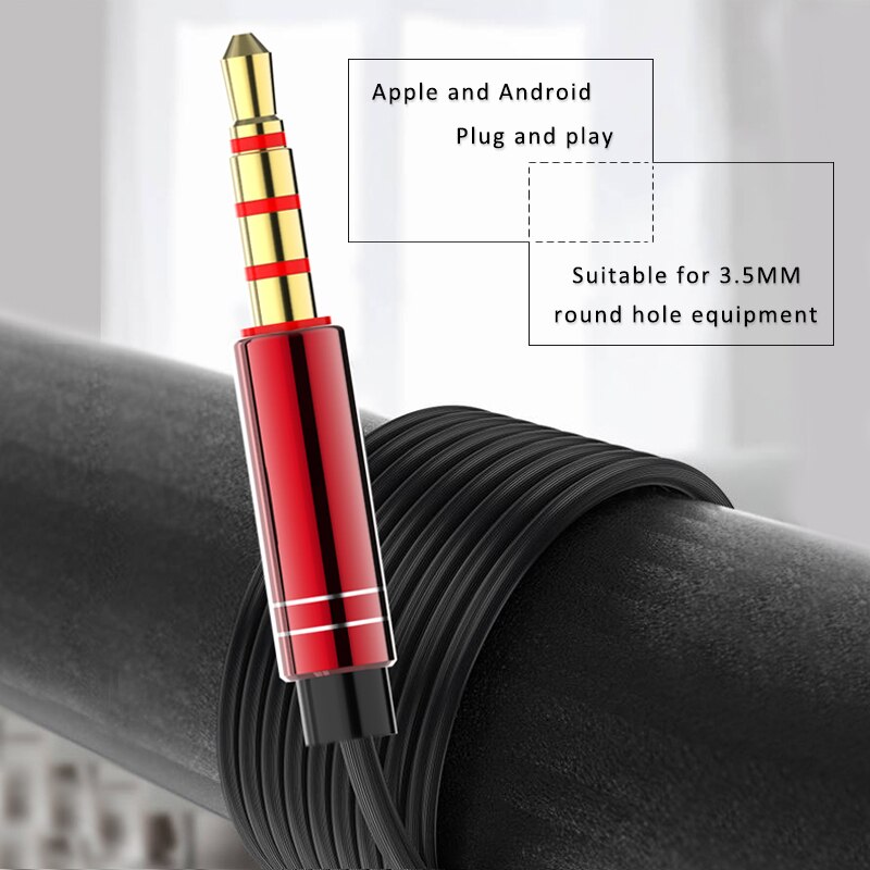 VPB A8 wired metal earbuds soundproof, high-definition, with microphone, computer headset and call headset