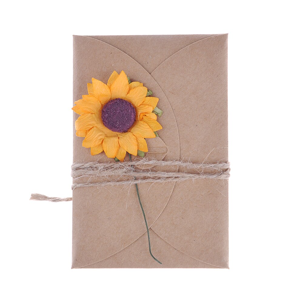 Papieren Kaart Vintage Verjaardag Bruiloft DIY Kraft Bloem papier De vintage tags 1 x Papieren Kaart (met Envelop): XIAO