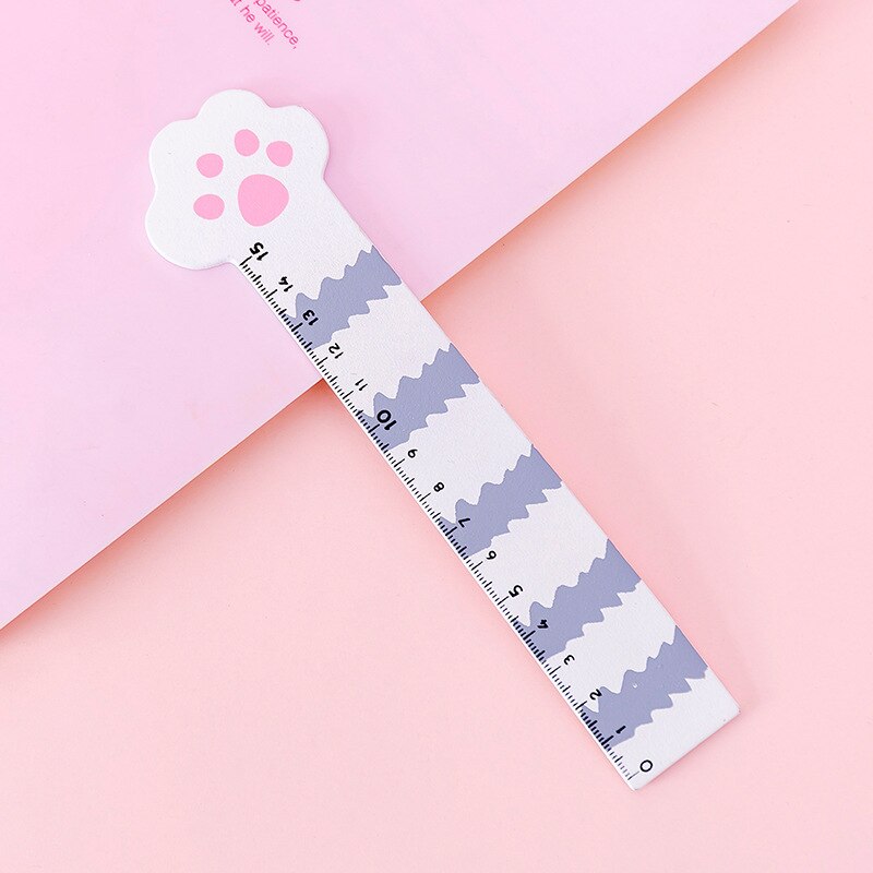 Cat Ruler Kawaii Accessories Cute Ruler Novelty Stationery Patchwork Ruler Cartoon Cute Set of Drafting Rules School Supplies: ripple cat paw