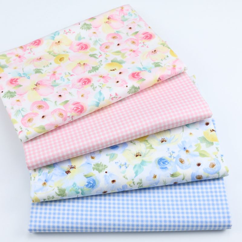 Tela de algodón estampada con flores frescas para bebés de 160cm * 50cm, ropa de cama de costura, ropa de cama, vestido de retazos de tela