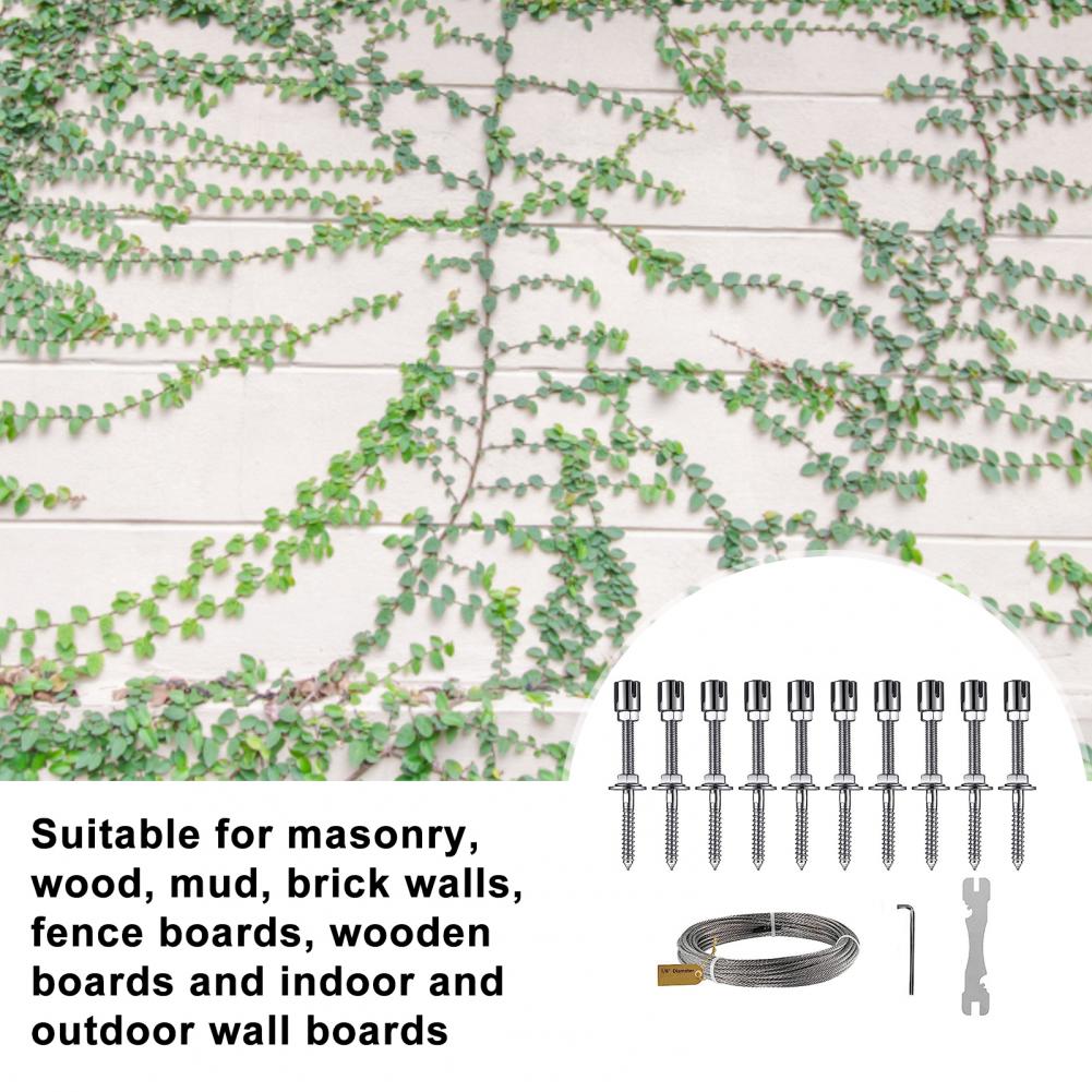 Masonry Climbing Rope Stainless Steel Plant Climbing Rope Set for Garden Yard Flexible Wall Wire Trellis Kit with for Indoor
