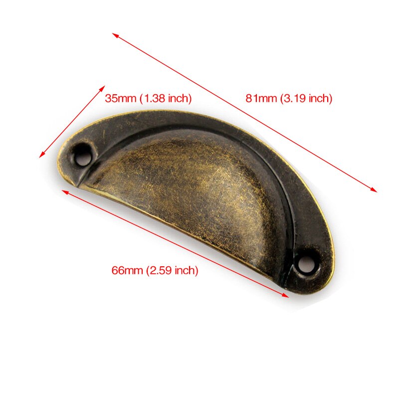 NAIERDI-tiradores antiguos para puertas de cajones, pomos Retro Para armarios, marco de latón, herrajes para muebles, 2 uds.: Bronze
