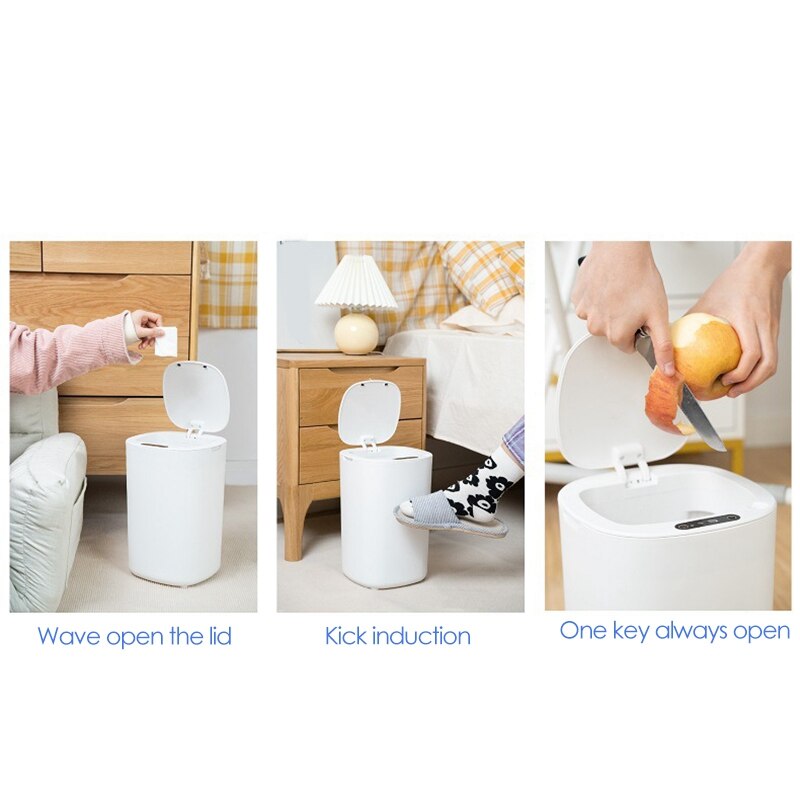 Automatic Touchless Trash Smart Trash Can Electric Trash Can Car Trash Can Trash Can for Bathroom Kitchen Smart Sensor