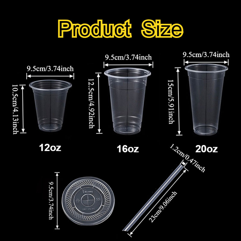 50 st engångsmuggar i plast med lock, sugrör, mjölktekoppar, sammankomst, fest, resor, dricka smoothie, kaffe, daglig dryckesset