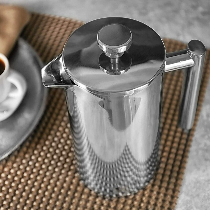 800Ml French Press Coffee Maker Double Insulated Stainless Steel French Coffee Dripper Teapot: Default Title