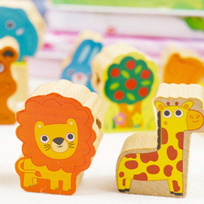 Taimsky Wooden Puzzle Toy - Farm Animal Dress Up Jigsaw - Cartoon Style - TY-740