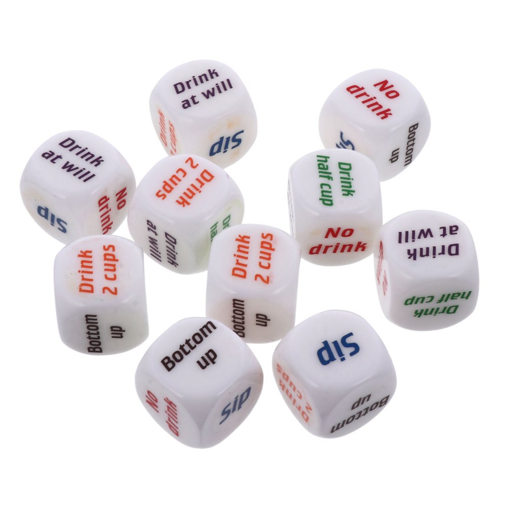 Drinking Dice Stylish Durable Portable Game Rolling Dice Entertainment Dices Adult Favor Dices: Default Title