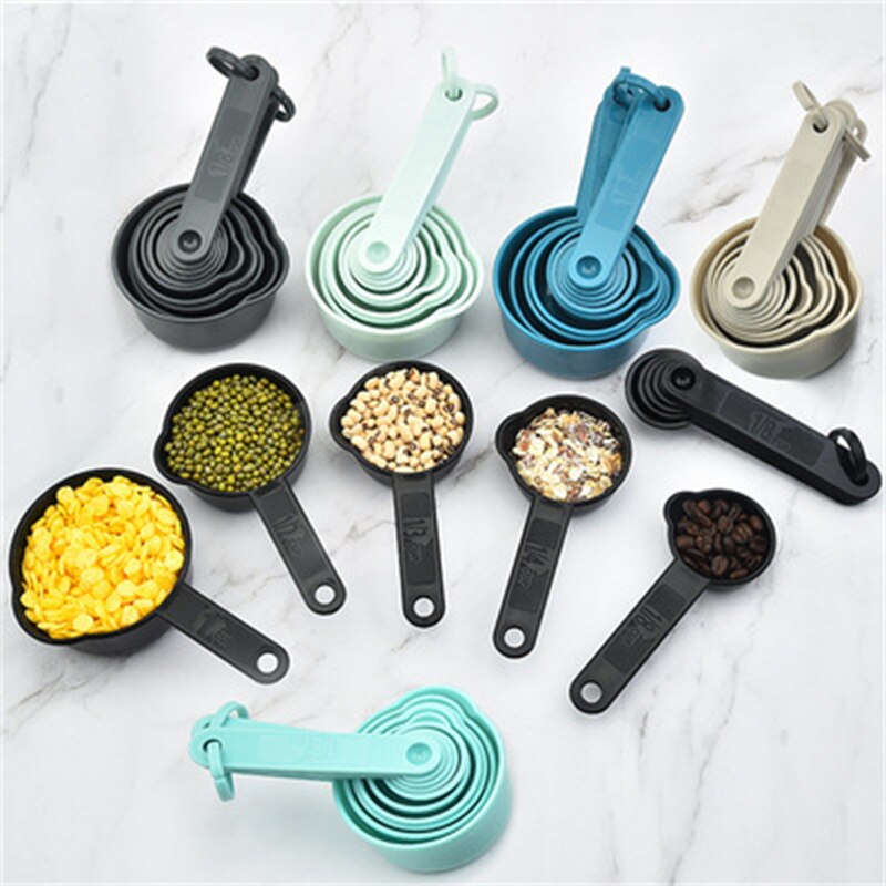 5/10/11pcs Multifunction Purpose Coffee Sugar Spoons Cup Measuring Tools PP Baking Accessories Plastic Handle Kitchen Gadgets