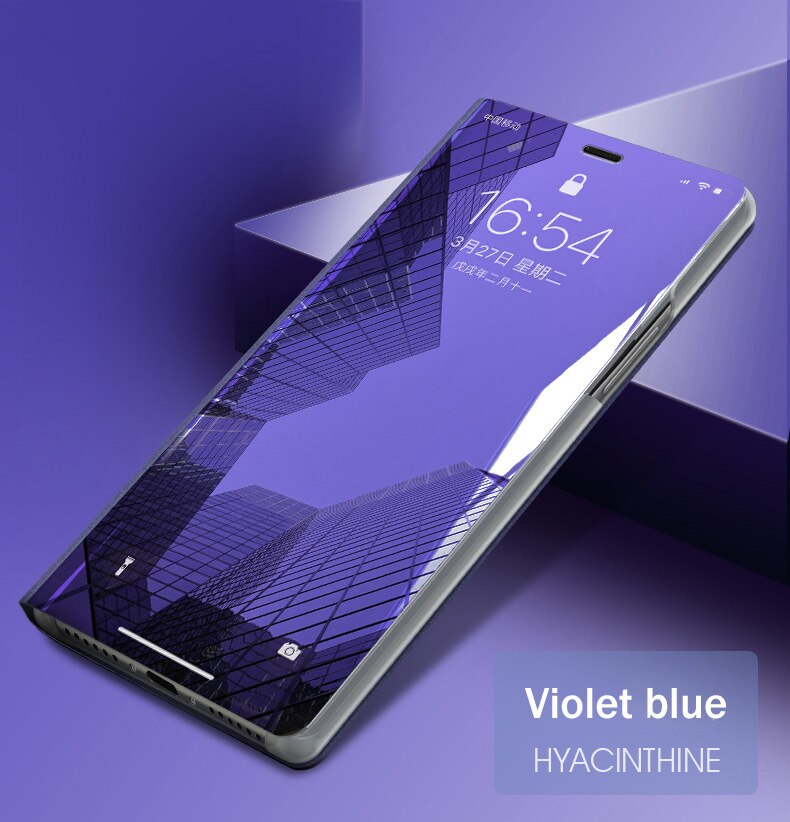 Dla huawei p40 lite E przypadku inteligentne lustro klapki przypadki dla huawei p 40 światła E p40lite p40liteE telefon pokrywa stojak book coque fundas: p40 lite / purple