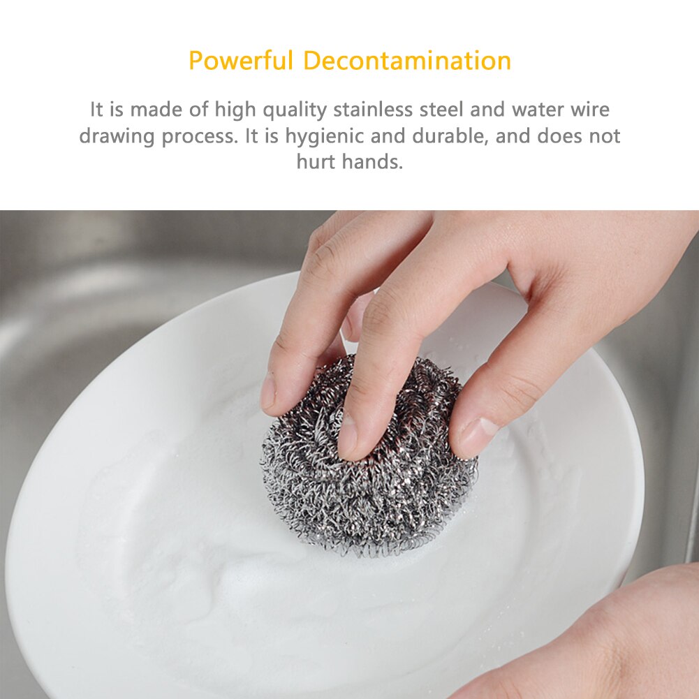 6pcs Stainless Steel Kitchen Sponge For Washing Dishes Scrubbers Cleaning Kitchen Utensil Spiral Scourers Cleaner For Pan Bowl