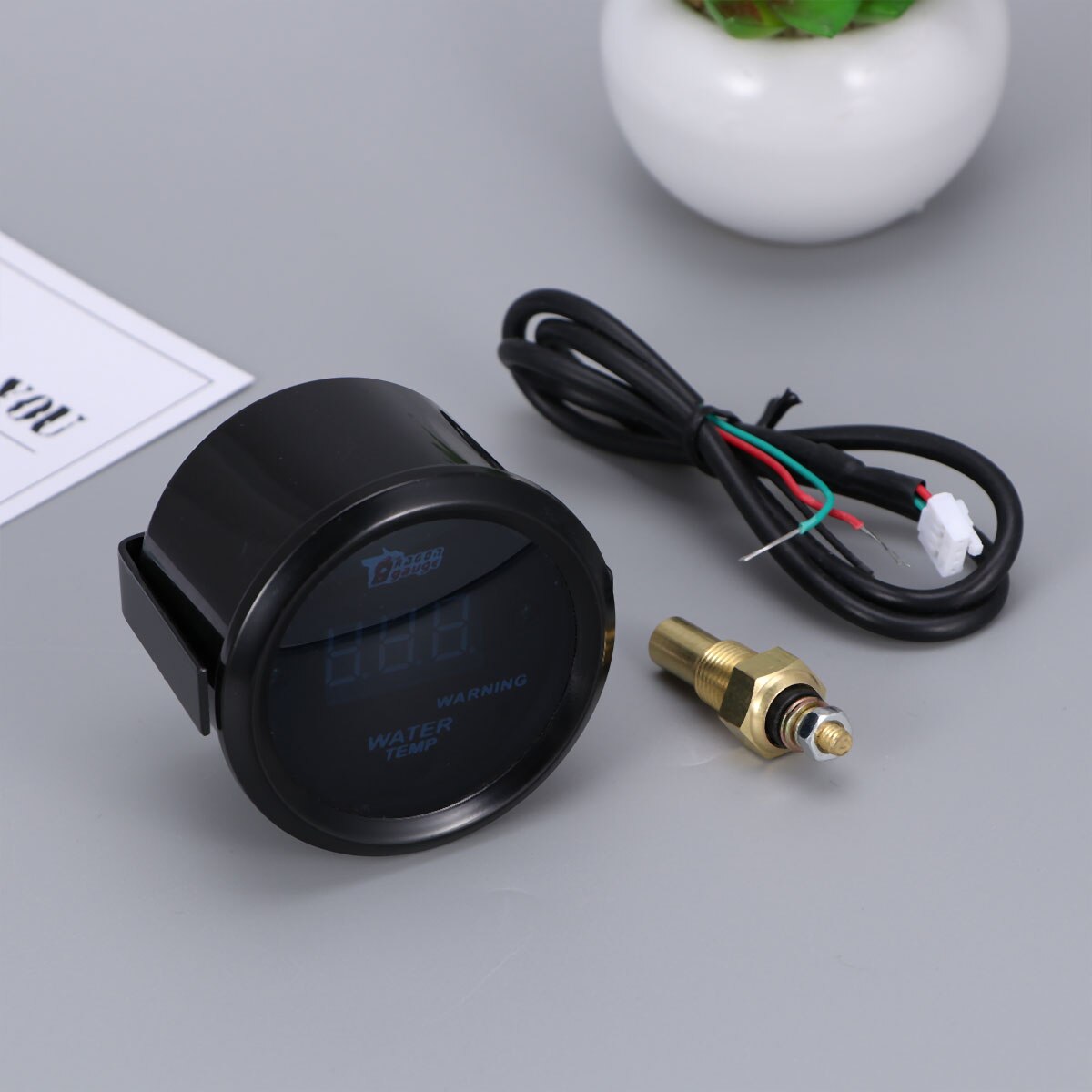 Jauge de température d'eau numérique LED, 1 pièce, 2 pouces, 52mm, noir, pour voiture