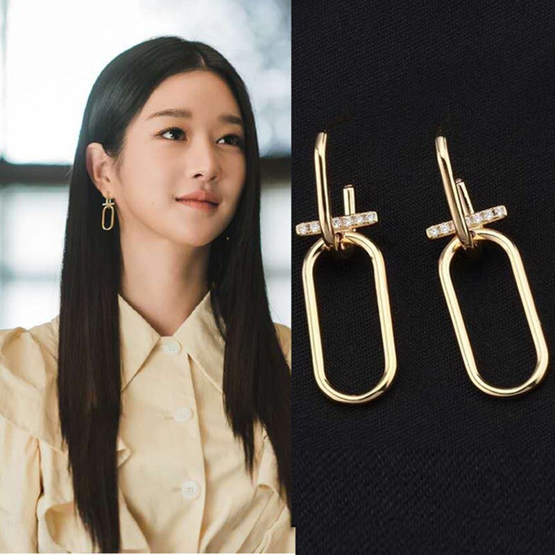 Trendy Gold Color Square Alloy Earrings For Women Unique Geometric Statement Earrings Party Jewelry Wedding Accessories