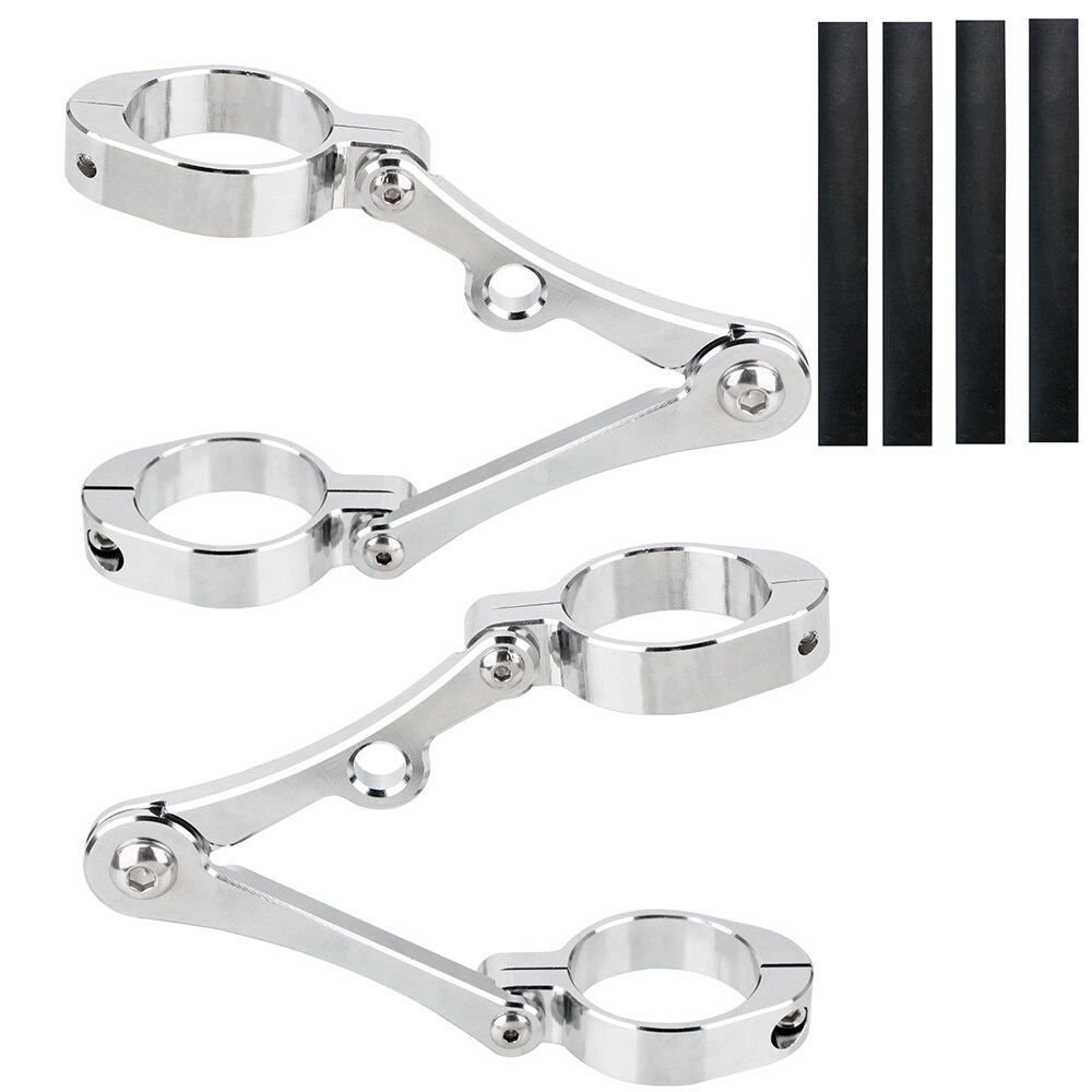 Support universel de phare de moto, 39-41mm, fixation sur Tube de fourche: Argent