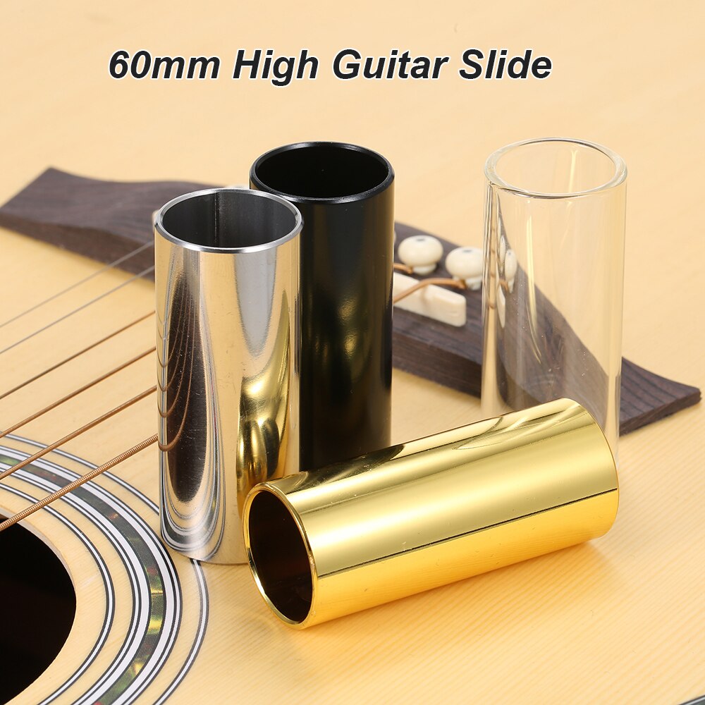 1 PC 60 MM Hoge Gitaar Slide Bar Rvs Metalen/Glas Vinger Slides voor Gitaar Bas Banjo Ukulele