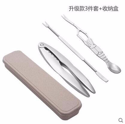 Seafood crab tool stainless steel rat crabs portable claw clamp crab needle stripping six pieces set kitchen tools: 2