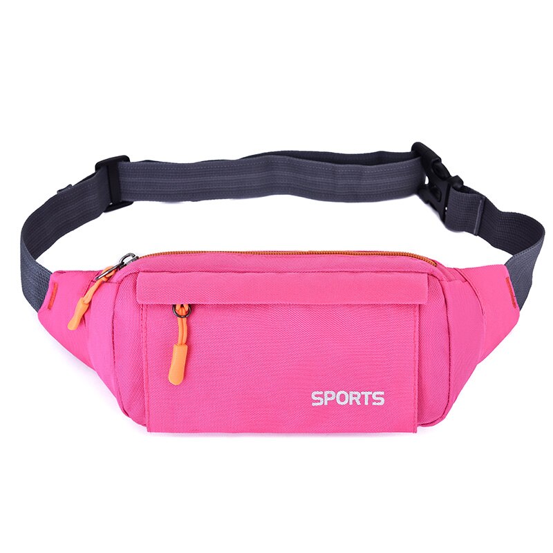 Riñonera impermeable para correr para mujer, soporte para teléfono móvil, bolsa de viaje para gimnasio y Fitness, bolsos de pecho con cinturón: Rosa