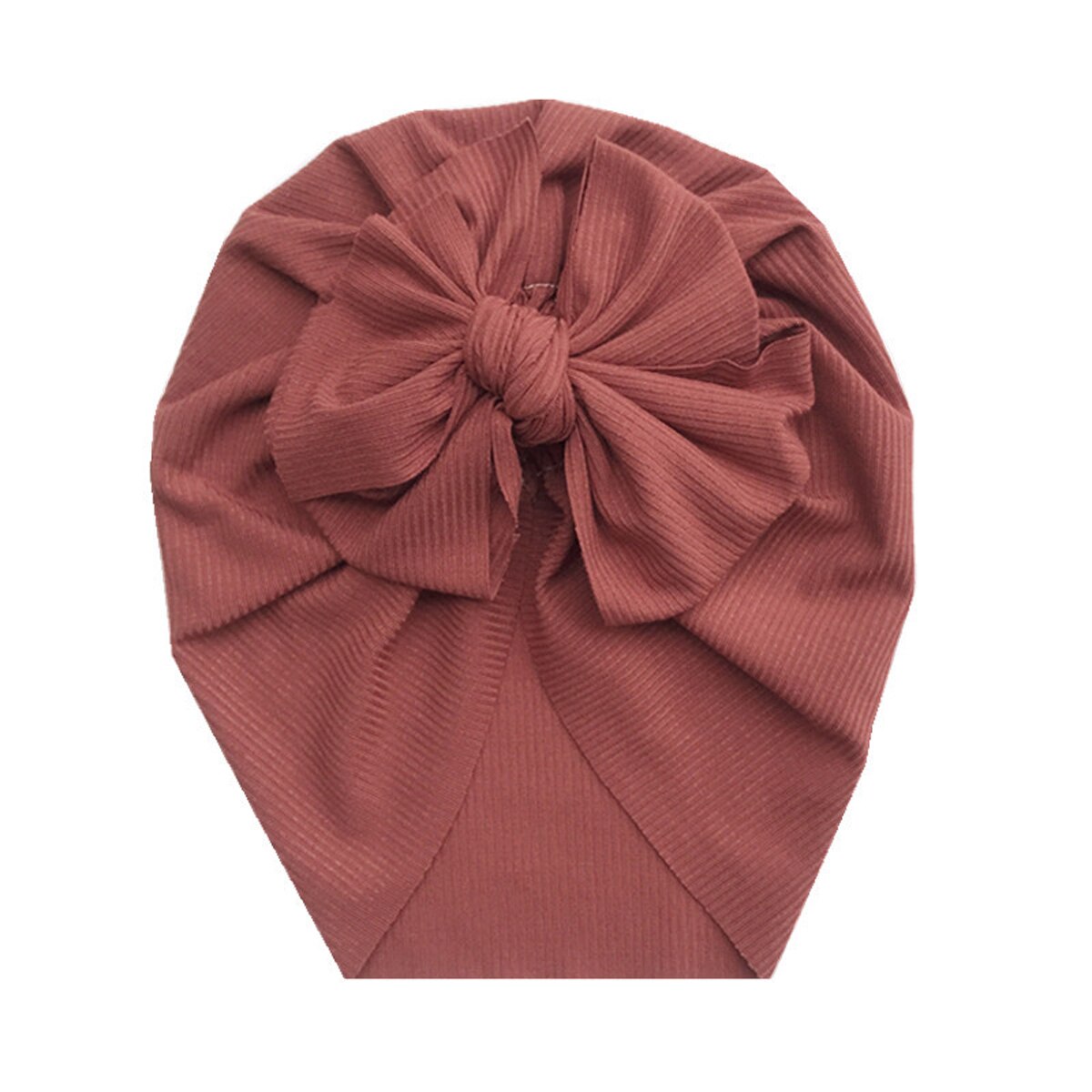 Baby Unisex Bow Indian Hat Knitted Rib Cotton Turban Knot Cap Solid Headwear Ribbed Bowknot Kid Accessories Cap 1-6yrs: 6