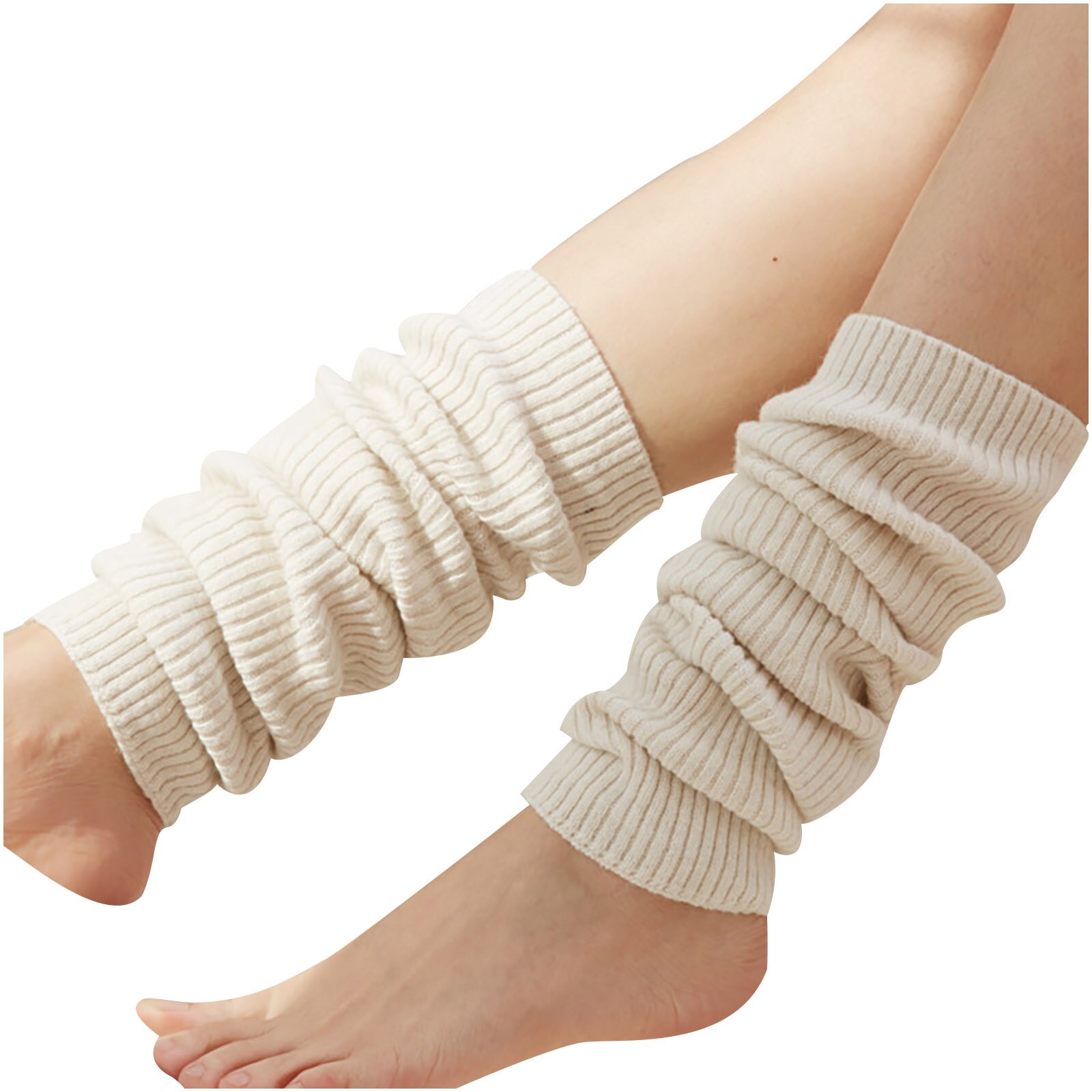 Verlängern Japanischen Lolita Süße Mädchen Beinlinge Gestrickte Fuß Abdeckung Frauen Herbst Winter Bein Wärmer Socken Haufen Haufen Socken: Beige