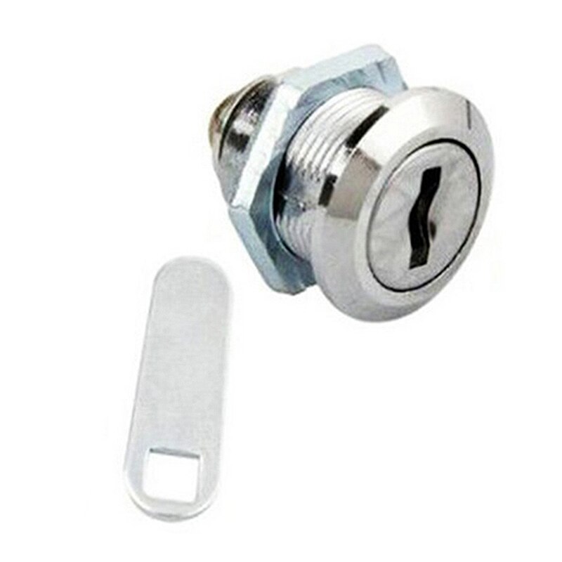 Duokon - Juego De 2 Cerraduras Para Cajones O Armarios - Llave Incluida, Cabeza De 16 Mm - Aleación De Zinc, Color Negro - Seguridad Para Oficina O Hogar