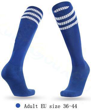 1pairs Sports Socks Knee Legging Stockings Soccer Baseball Football Men Women long Socks Cheerleaders stage performance socks: blue / adults over1.4meters