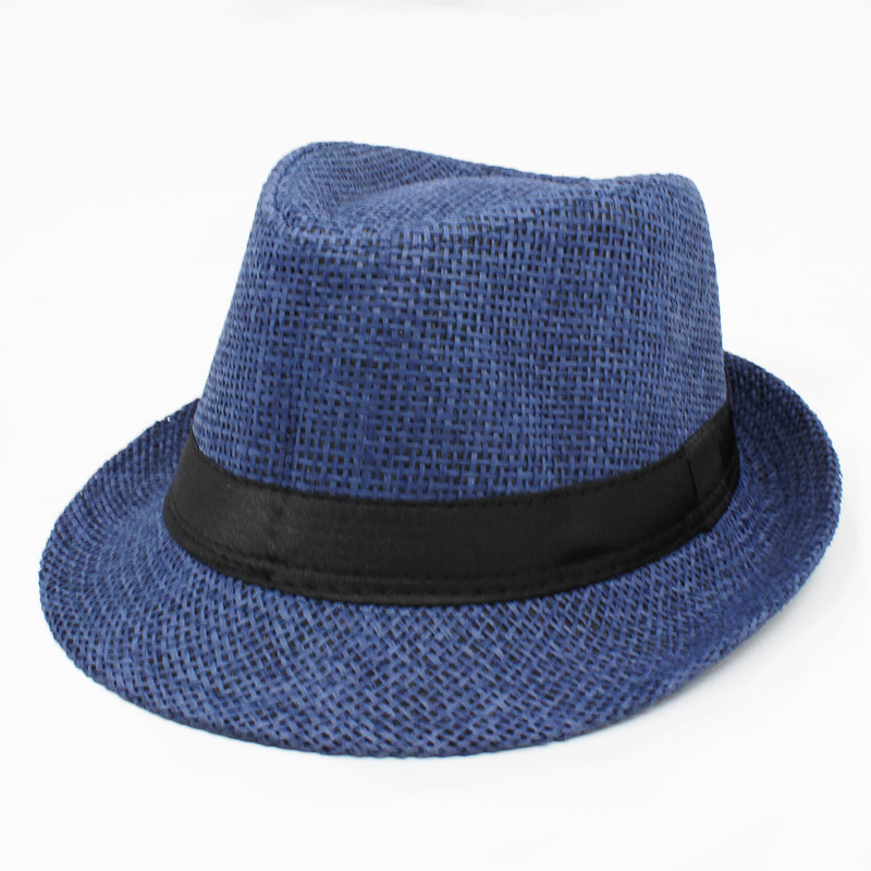 Children Fedoras Hat Jazz Cap Kid Bucket Hat Sun Cap For Girls Boys Summer Panama Hat Photography Props CBH001: Blue