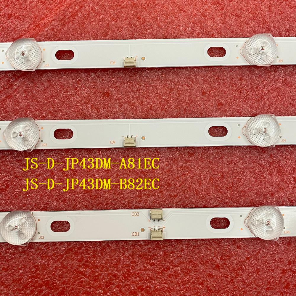 3 Stks/set 828Mm 8LED(6V) Led Backlight Strip Voor JS-D-JP43DM-A81EC JS-D-JP43DM-B82EC (80227) E43DM1000 Mcpcb
