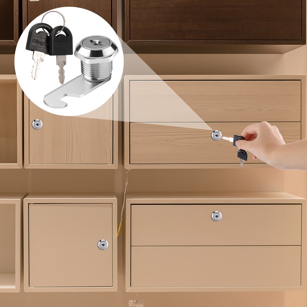 Cerraduras de cajón con 2 llaves para muebles, Hardware de cerradura de la puerta para oficina, escritorio, caja de letras, Cam, 16mm, 20mm, 25mm, 30mm