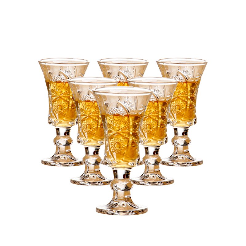 Nytårsnyt 6 stk / part fest drikker hvidvinsglas sød kop drinkware gammelt glas retro glasvarer til at drikke