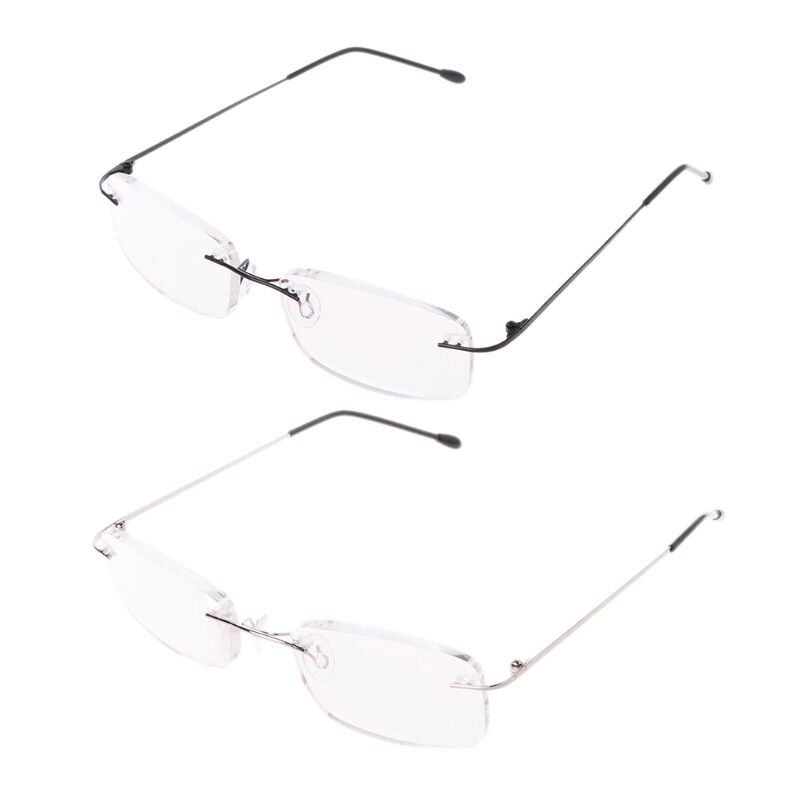 Mannen Titanium Legering Geen Velg Leesbril Frameloze Folding Brillen Presbyopie Eyewear + 1.0 + 1.5 + 2.0 + 2.5 + 3.0 + 3.5