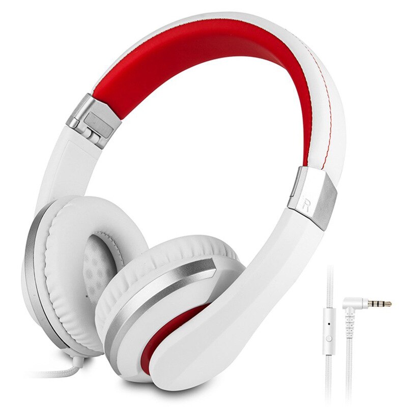 Foovdo hd sound bekabelde hoofdtelefoon 3.5mm kabelheadsets bas hifi geluid muziek stereo oortelefoon oproepheadset pc game muziek