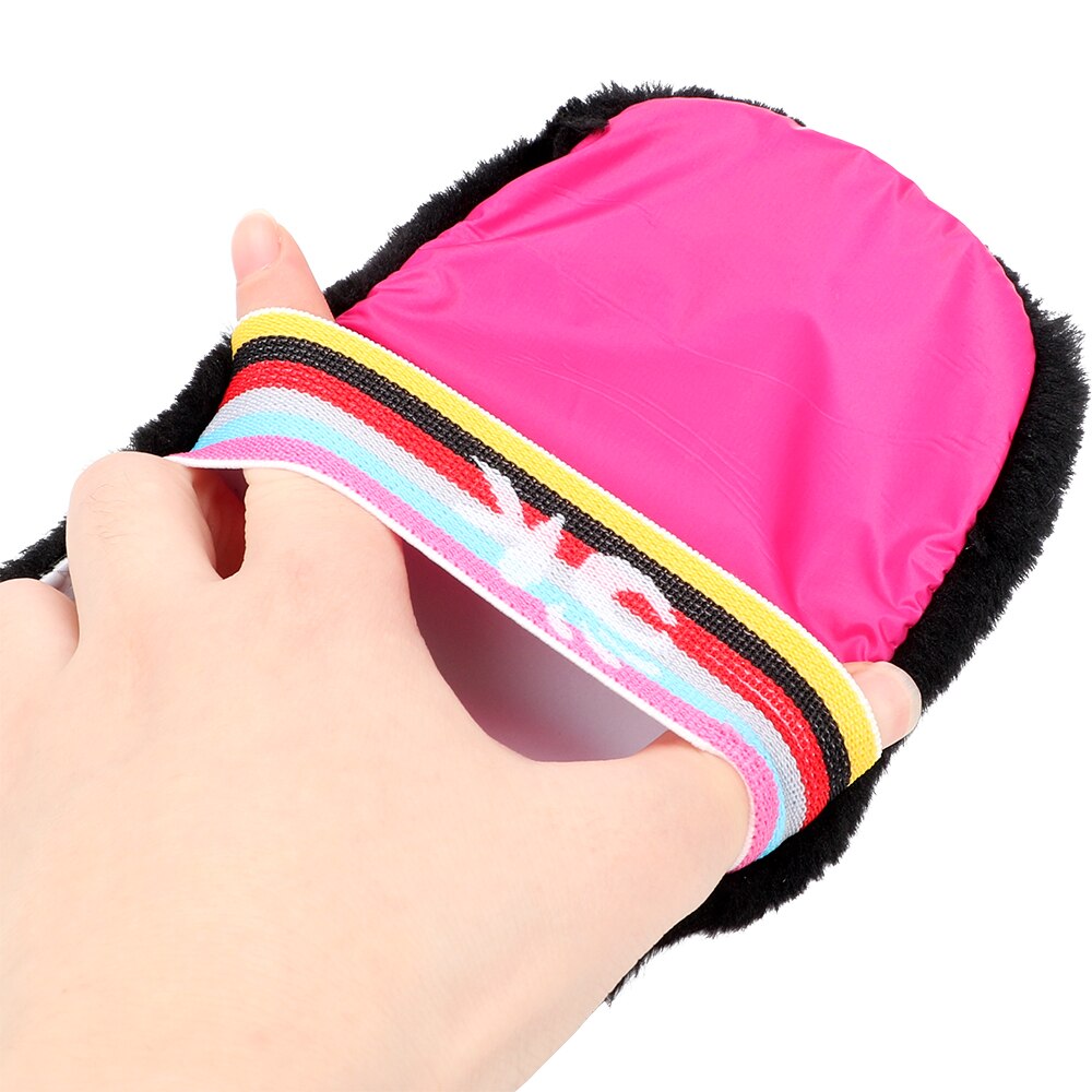 Couleur aléatoire soin des chaussures brosse chaussures gants essuyer chaussures sac à main gants polis laine douce peluche chaussures nettoyant