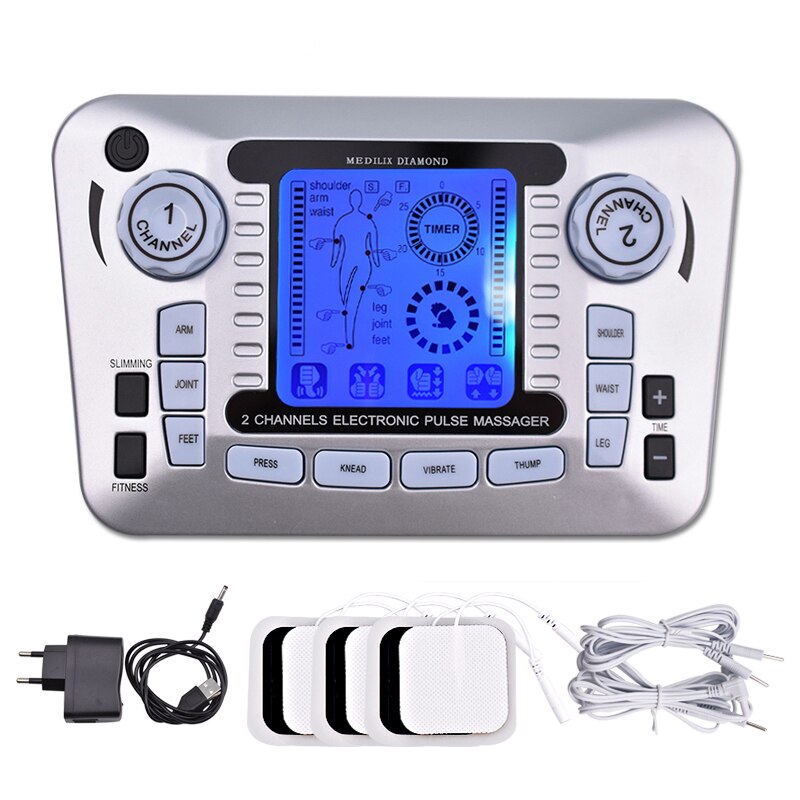 Tens EMS Muscle Stimulator 12Modes Electric Pulse Massager Digital Therapy Machine Massager Pain Relief Tool Health Care Machine