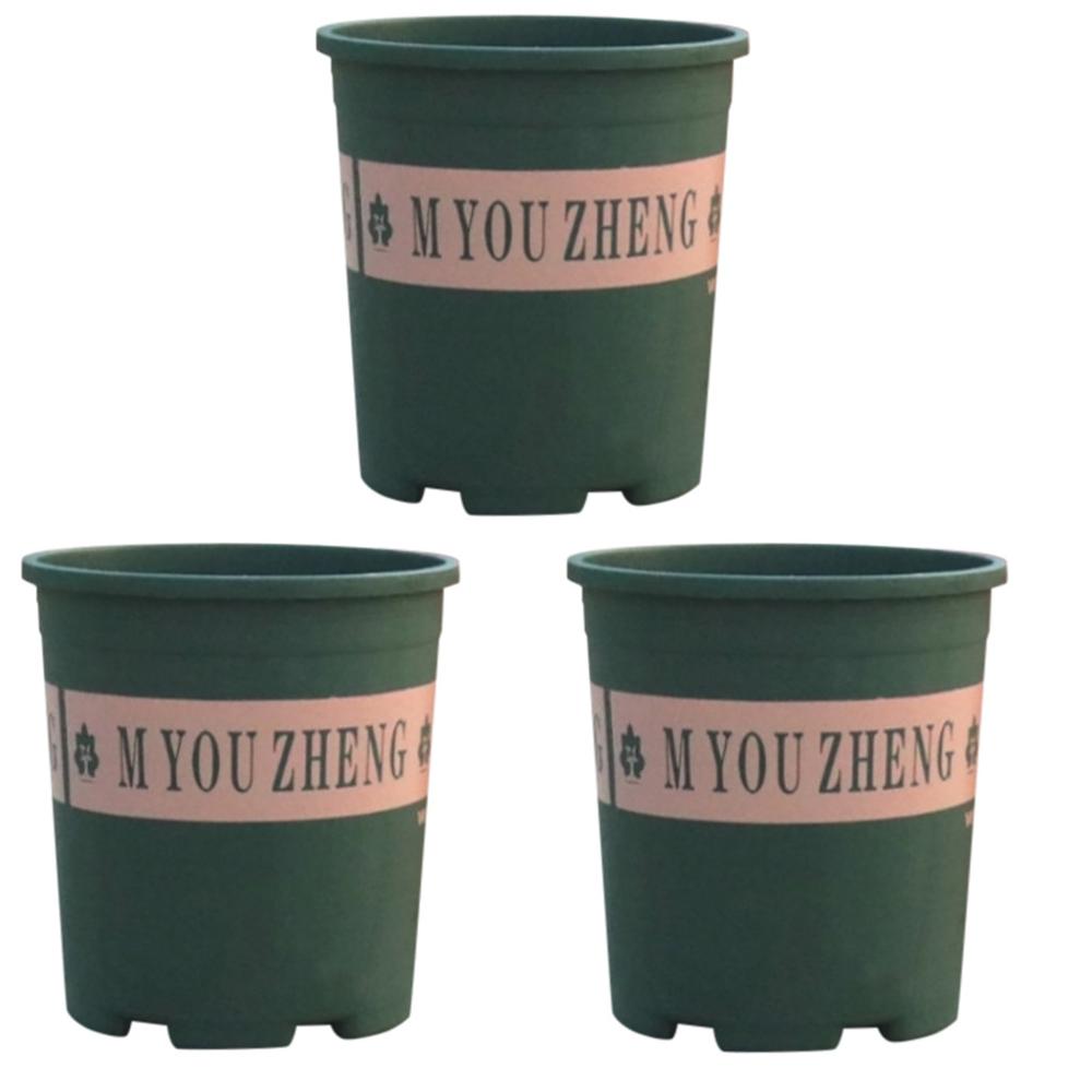 1 gallon nursery flower pot outdoor vegetable flower plant plastic flower pot garden 3 pack nursery flower pot home garden FD: Green